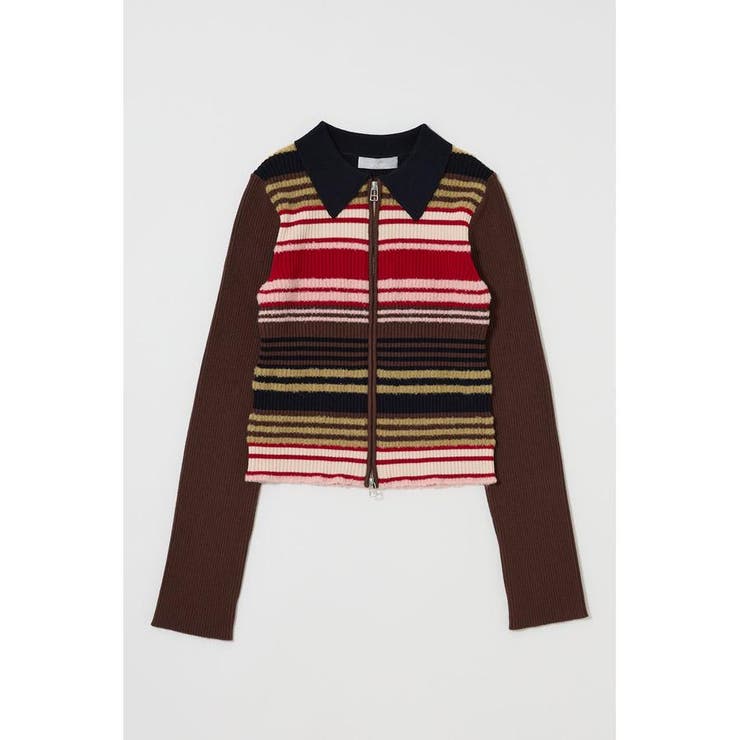 STRIPE ZIP UP KNIT シャツ | MOUSSY OUTLET | 詳細画像17 