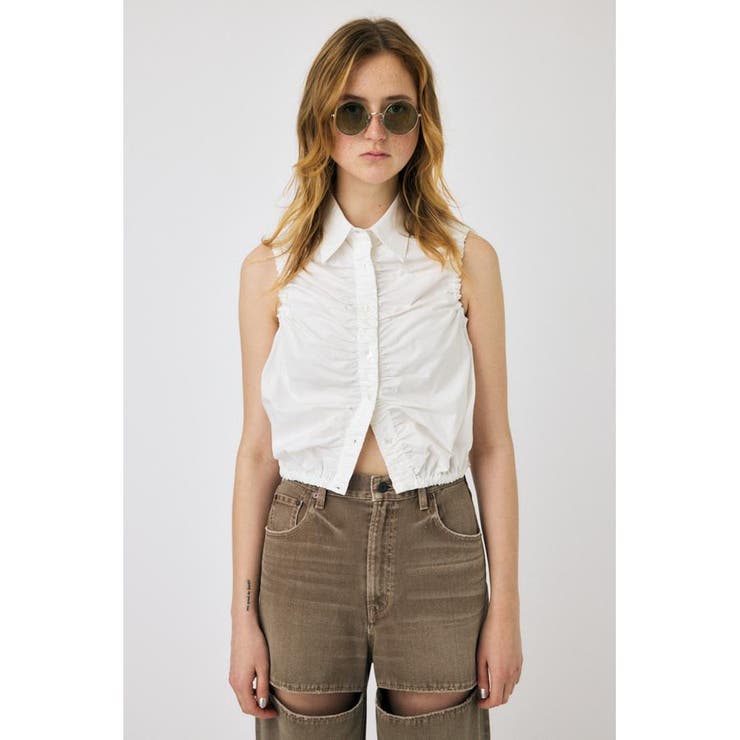 GATHER SLEEVELESS シャツ | MOUSSY OUTLET | 詳細画像6 