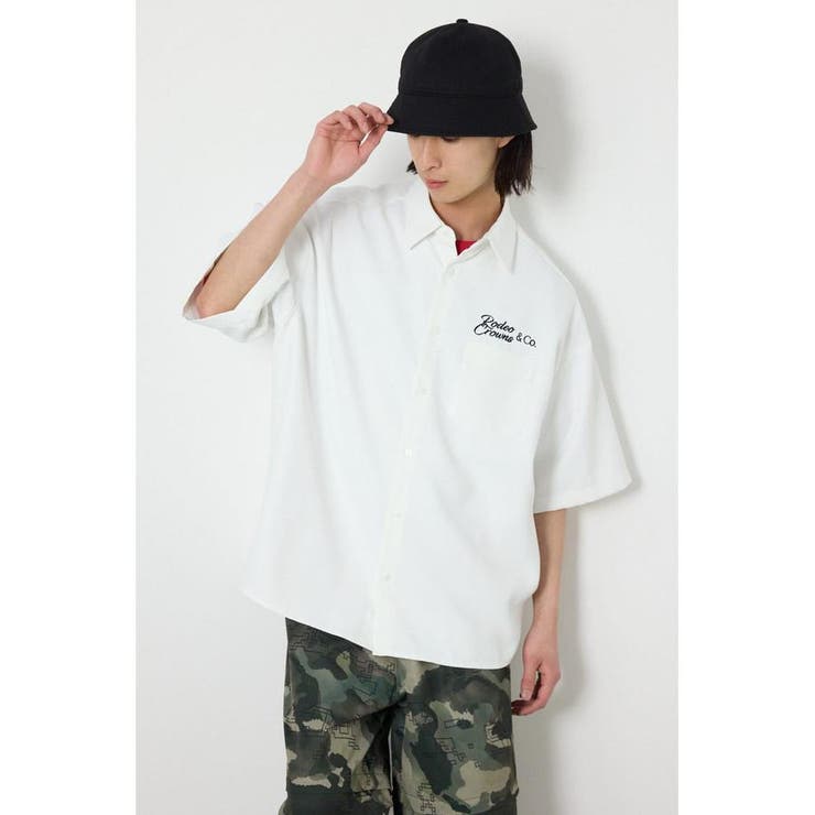 O/WHT1 | Overlapアップリケシャツ | RODEO CROWNS WIDE BOWL