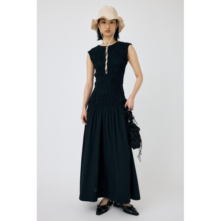 BLK | SHIRRING GATHER SUMMER ドレス | MOUSSY OUTLET