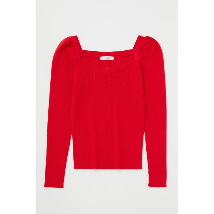 RED | PUFF SHOULDER KNIT トップス | MOUSSY OUTLET