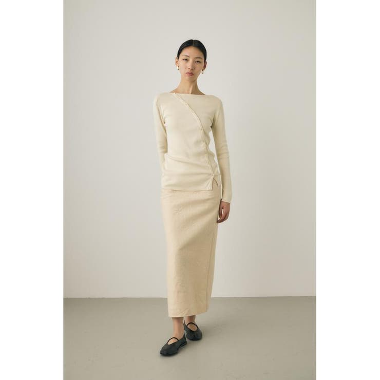 IVOY3 | 斜めボタンニットトップス  | MOUSSY OUTLET