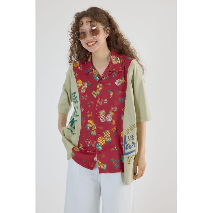 柄RED5 | ドッキングアロハビッグシャツ | RODEO CROWNS WIDE BOWL