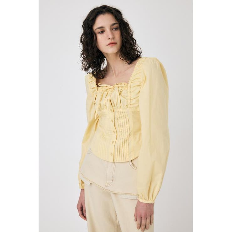 L/YEL1 | PUFF SLEEVE CORSET FIT ブラウス | MOUSSY OUTLET
