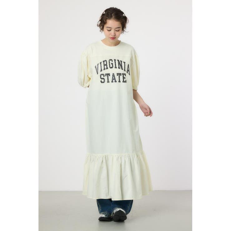 カレッジ 切替 パフスリーヴ ワンピース | RODEO CROWNS WIDE BOWL | 詳細画像2 