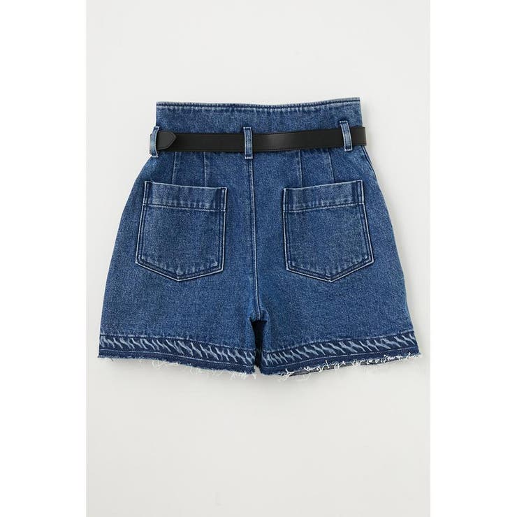 マシス　ショートパンツ　デニム　ウォッシュ HIGH WAIST BELTED ショートパンツ[品番：BJLW0025307]｜MOUSSY OUTLET