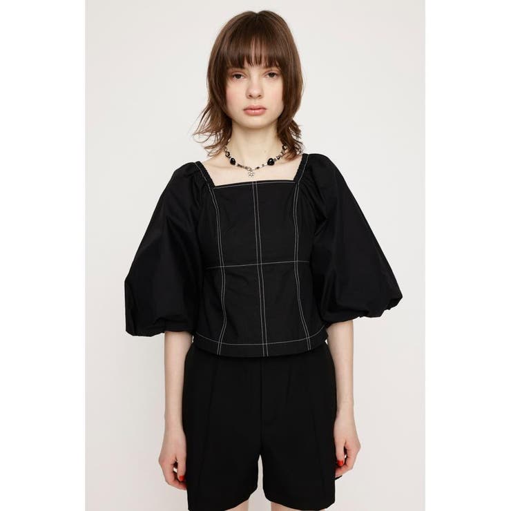 BLK | BALLOON SLEEVE 2WAY ブラウス | SLY OUTLET