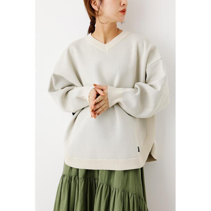 A-LIGHT KNIT Vネックトップス[品番：BJLW0026384]｜RODEO CROWNS WIDE
