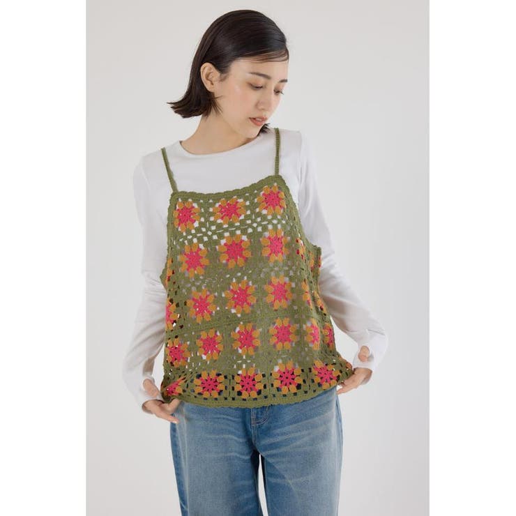 柄KHA5 | FLOWERクロシェキャミソール | RODEO CROWNS WIDE BOWL