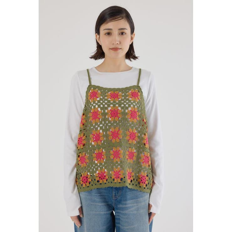 d.i.a.♡スカル×クラウン柄キャミソール FLOWERクロシェキャミソール[品番：BJLW0030731]｜RODEO CROWNS
