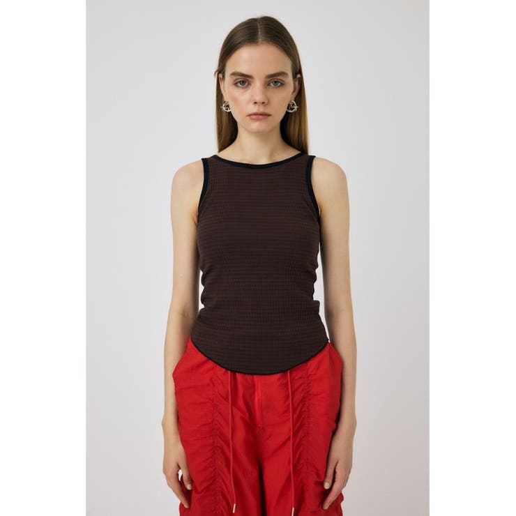 BRN | CUP IN BORDER タンク | MOUSSY OUTLET