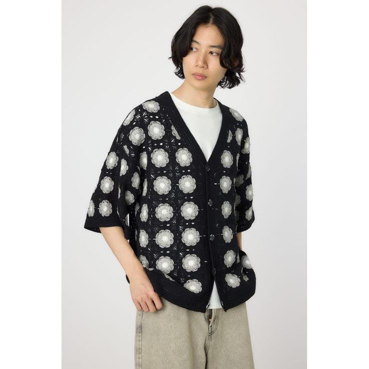 クロシェフラワー半袖ニットカーディガン | RODEO CROWNS WIDE BOWL | 詳細画像15 