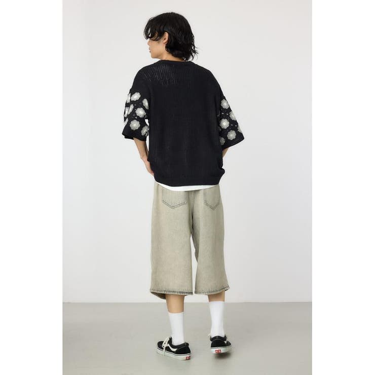 クロシェフラワー半袖ニットカーディガン | RODEO CROWNS WIDE BOWL | 詳細画像20 