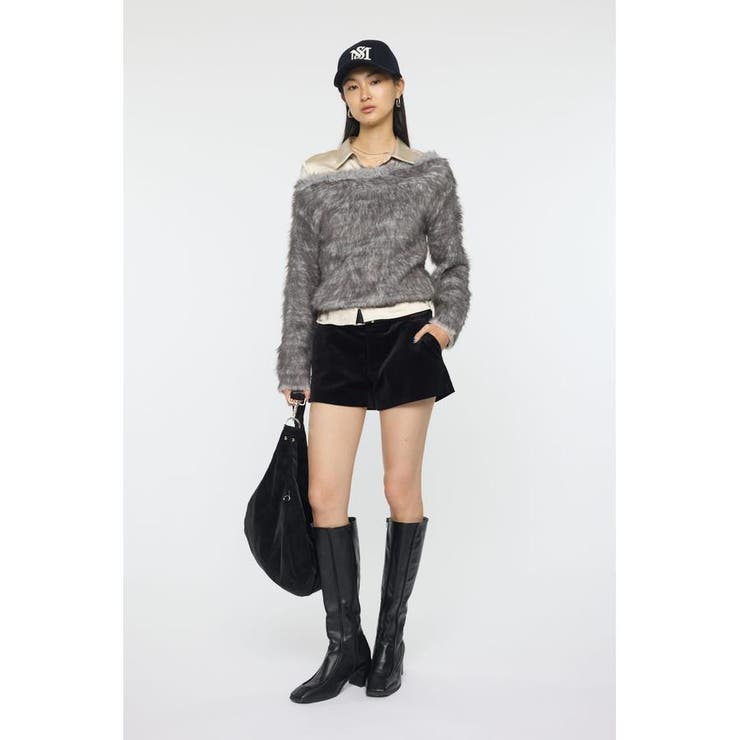 FAUX FUR KNIT CROP トップス | MOUSSY OUTLET | 詳細画像18 