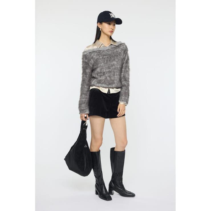 FAUX FUR KNIT CROP トップス | MOUSSY OUTLET | 詳細画像19 