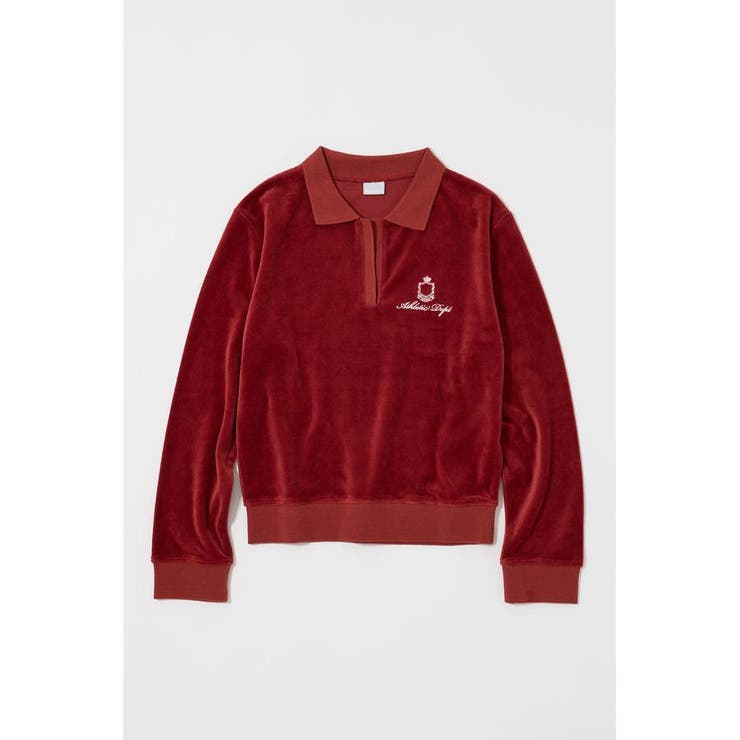 RED | VELOUR POLO ロングスリーブＴシャツ | MOUSSY OUTLET