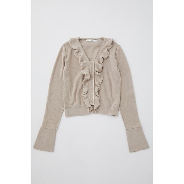 カーディガン 2WAY RUFFLE KNIT TOP Ameri（アメリ）の「2WAY RUFFLE KNIT TOP（ニット/セーター）」 - WEAR