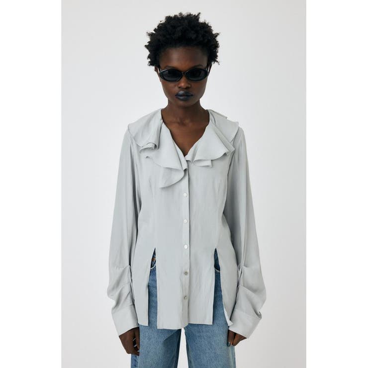L/GRY1 | RUFFLE ブラウス | MOUSSY OUTLET
