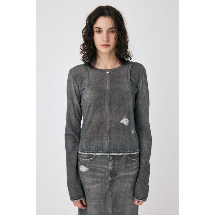 DENIM PRINT TRANSPARENT ロンT | MOUSSY OUTLET | 詳細画像6 