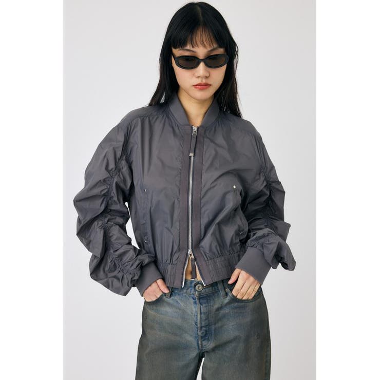 GRY | FRONT ZIP FUNCTION ブルゾン | MOUSSY OUTLET