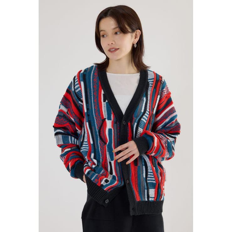 3Dマルチカラーニットカーディガン | RODEO CROWNS WIDE BOWL | 詳細画像2 