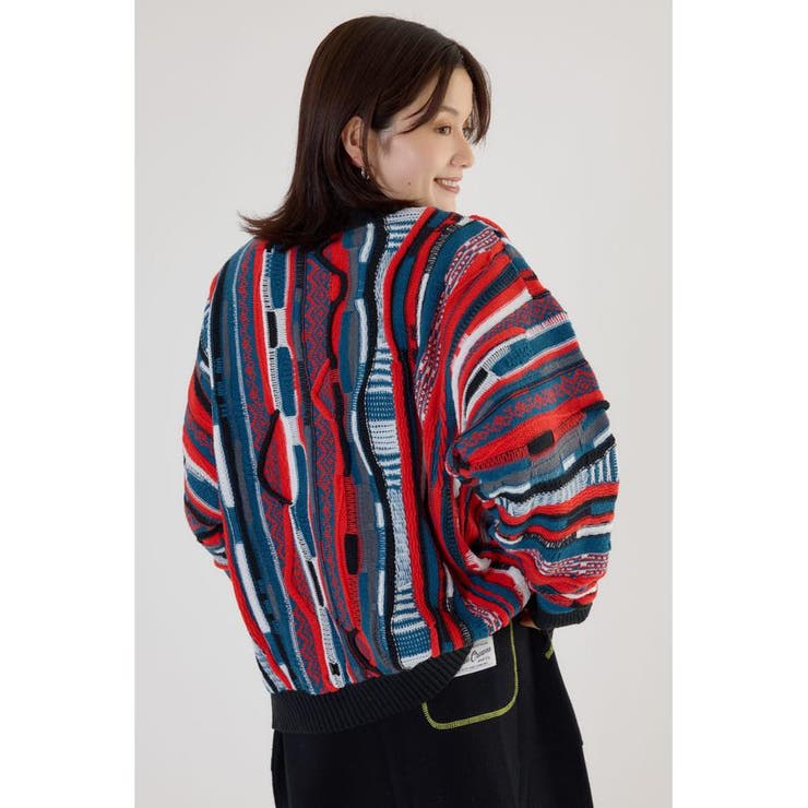 3Dマルチカラーニットカーディガン | RODEO CROWNS WIDE BOWL | 詳細画像4 