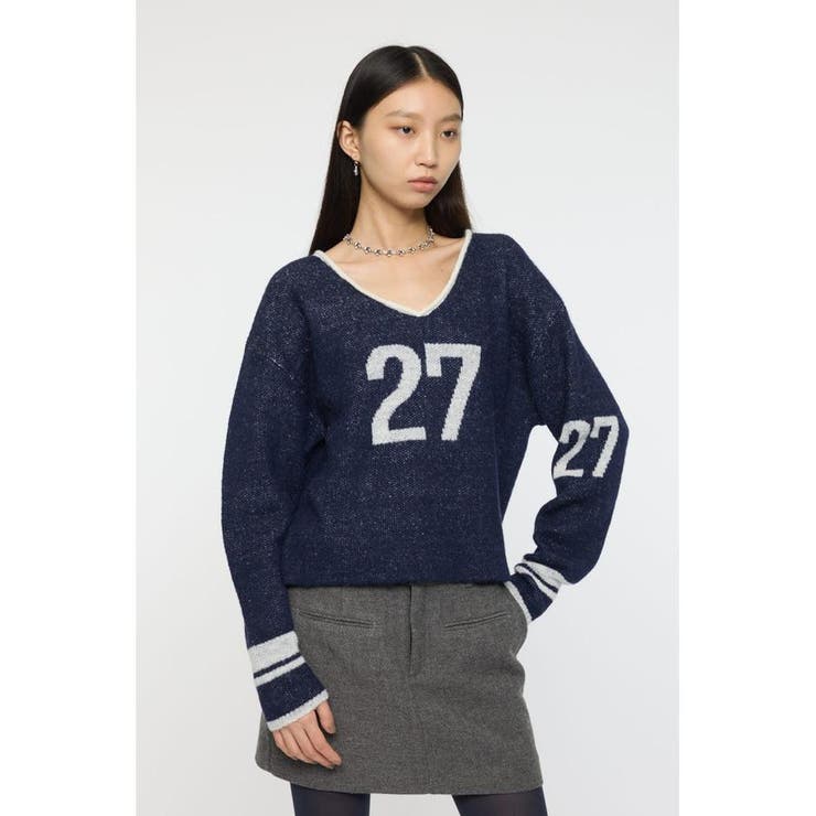 NVY | SHAGGY NUMBERING セーター | MOUSSY OUTLET