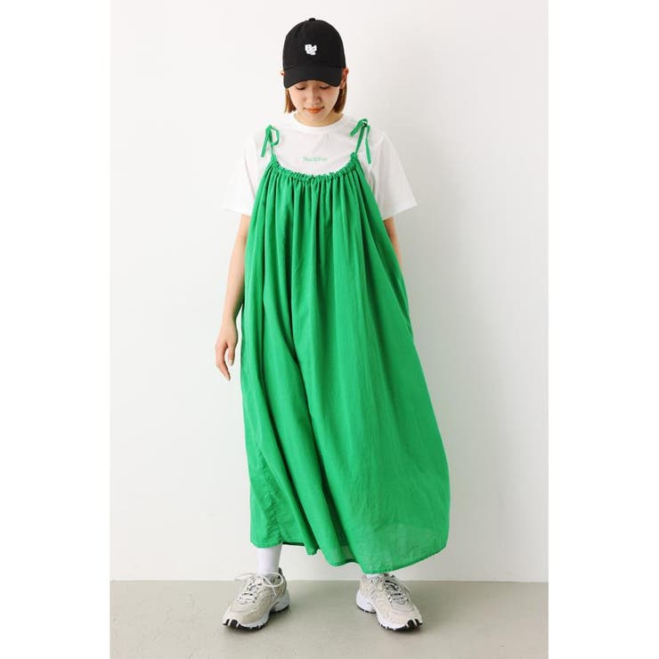 Tシャツ&ギャザーキャミワンピースSET[品番：BJLW0025430