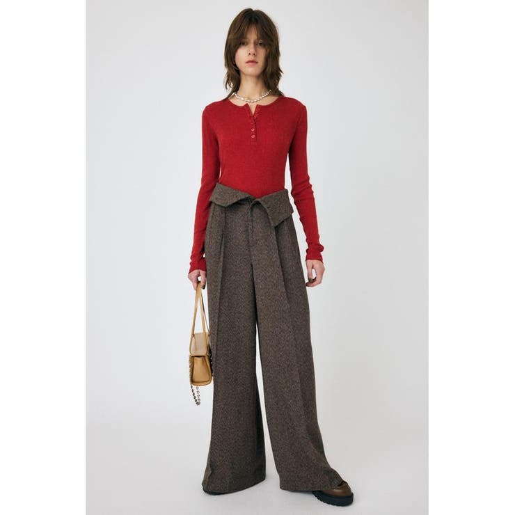 FOLD WAIST ワイドスラックス | MOUSSY OUTLET | 詳細画像9 