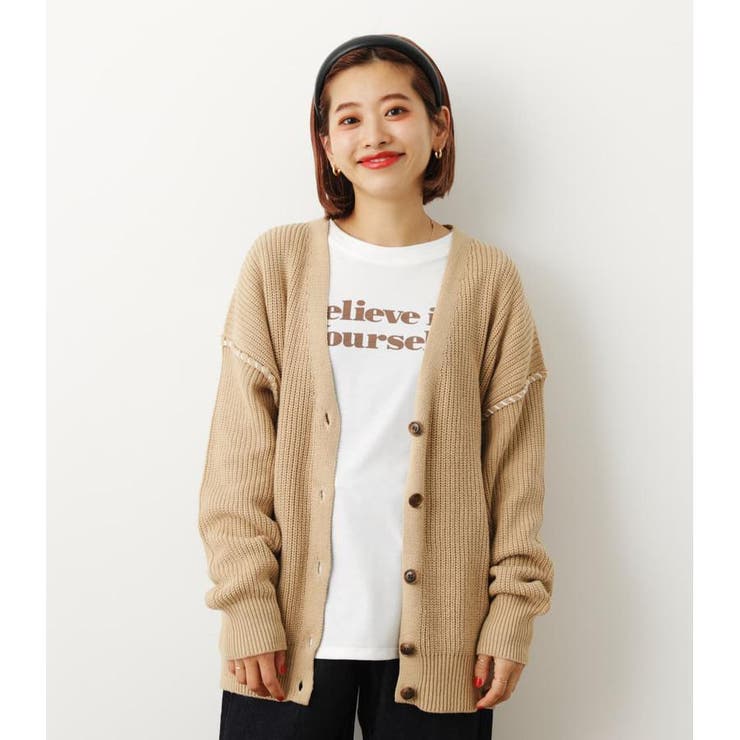 アソートロングTシャツ&ニットカーディガンセット[品番