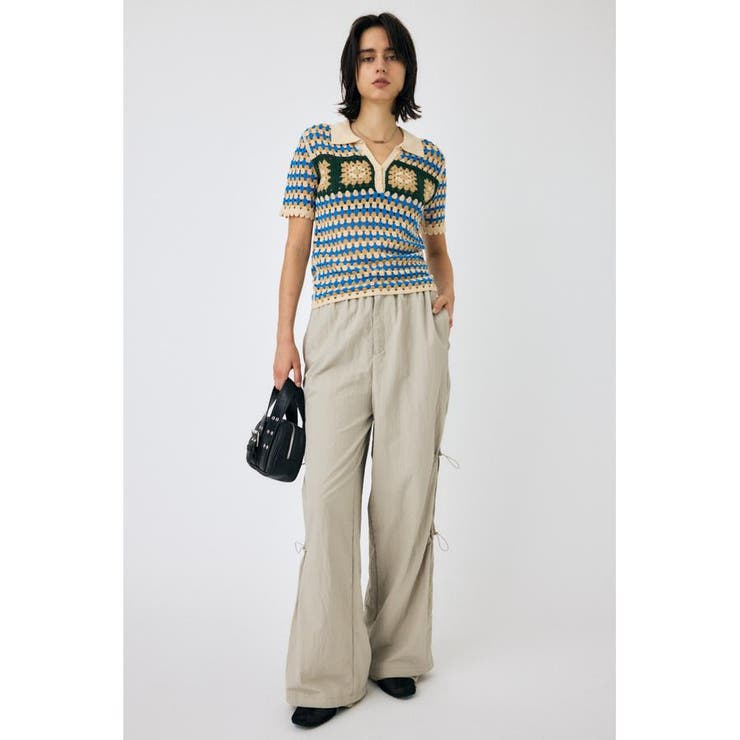 BEG | ADORABLE PATTERN ニットポロ | MOUSSY OUTLET