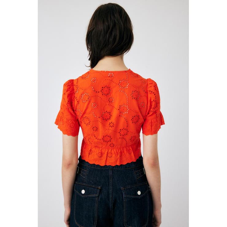 MOUSSY オレンジ レース トップス MOUSSY オレンジ レース トップス