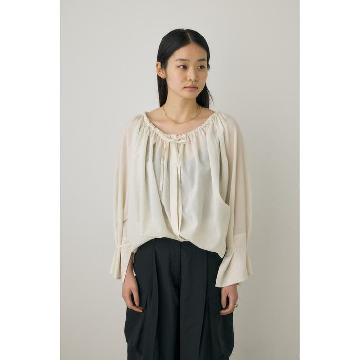 WHT | 2wayシアーブラウスチュニック リサイクルポリエステル使用 | MOUSSY OUTLET