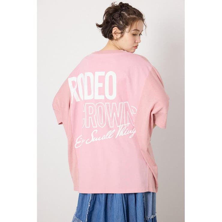 L/PNK1 | ドッキングドルマンビッグニットトップス | RODEO CROWNS WIDE BOWL