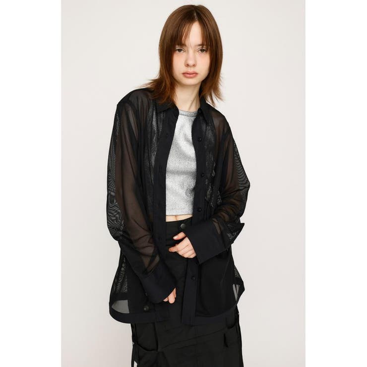 BLK | SHEER MESH シャツ | SLY OUTLET