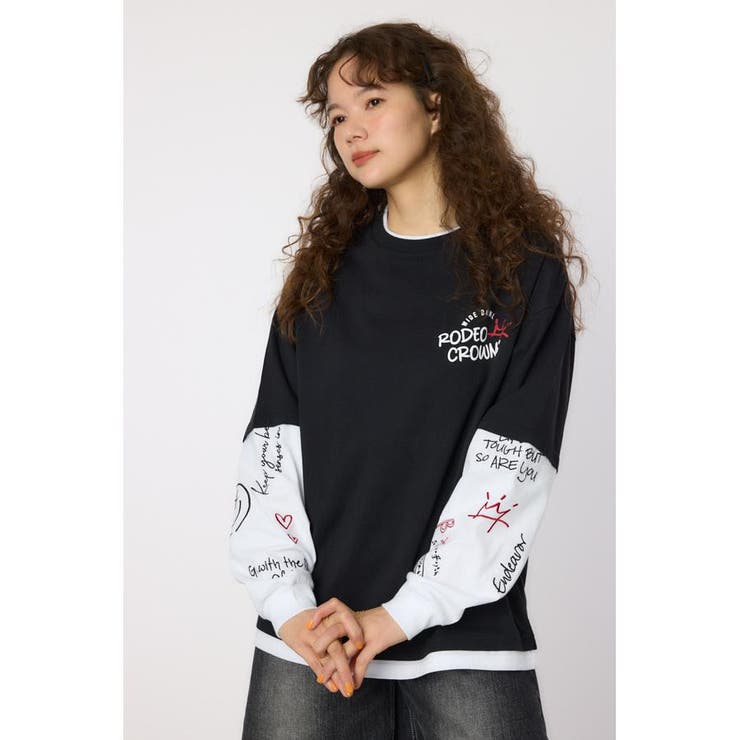 フェイクレイヤードロングスリーブTシャツ[品番：BJLW0029864]｜RODEO
