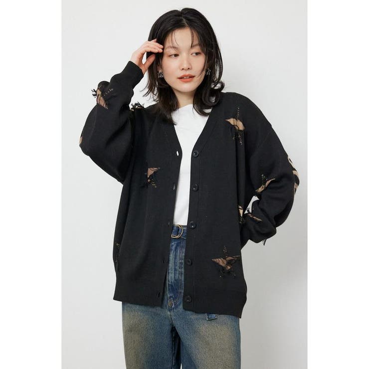 スター柄ニットカーディガン | RODEO CROWNS WIDE BOWL | 詳細画像6 