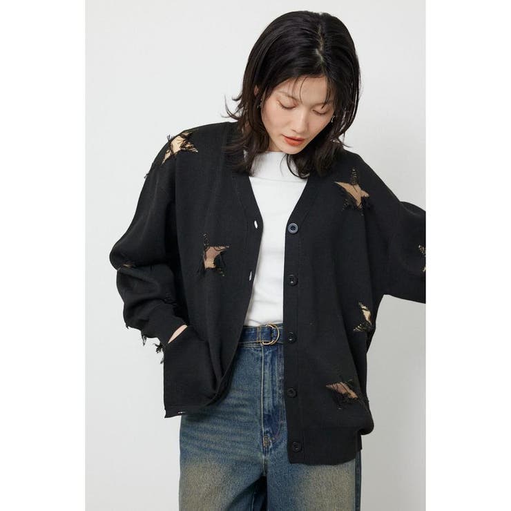 スター柄ニットカーディガン | RODEO CROWNS WIDE BOWL | 詳細画像7 