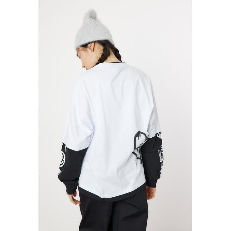 ラクガキフェイクレイヤード ロングスリーブTシャツ[品番：BJLW0028934 