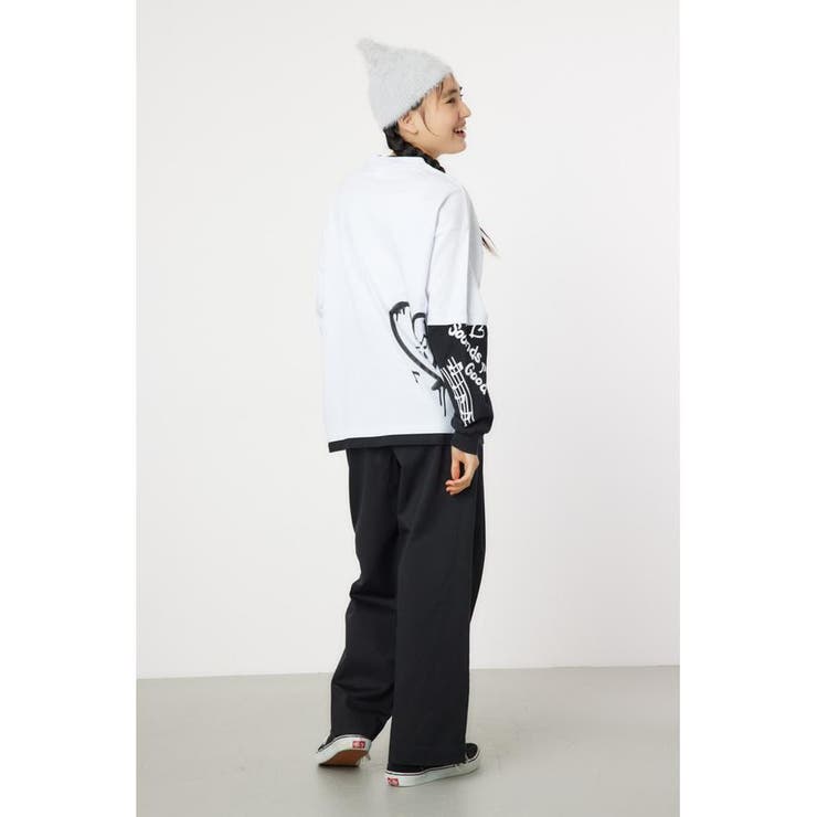 ラクガキフェイクレイヤード ロングスリーブTシャツ[品番：BJLW0028934 