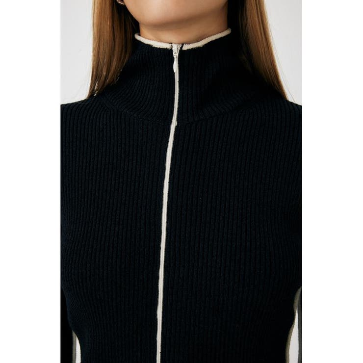 BI COLOR ZIP UP RIB ニット | MOUSSY OUTLET | 詳細画像16 