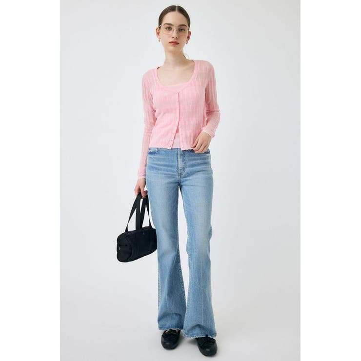 SHEER BORDER カーディガン | MOUSSY OUTLET | 詳細画像4 