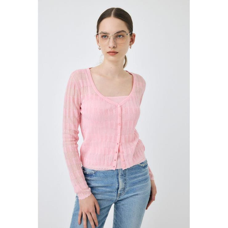 SHEER BORDER カーディガン | MOUSSY OUTLET | 詳細画像6 