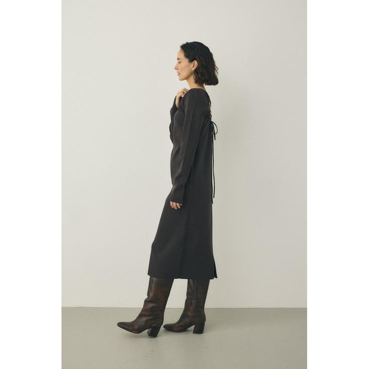 バックオープンニットワンピース リサイクルポリエステル使用 | MOUSSY OUTLET | 詳細画像5 