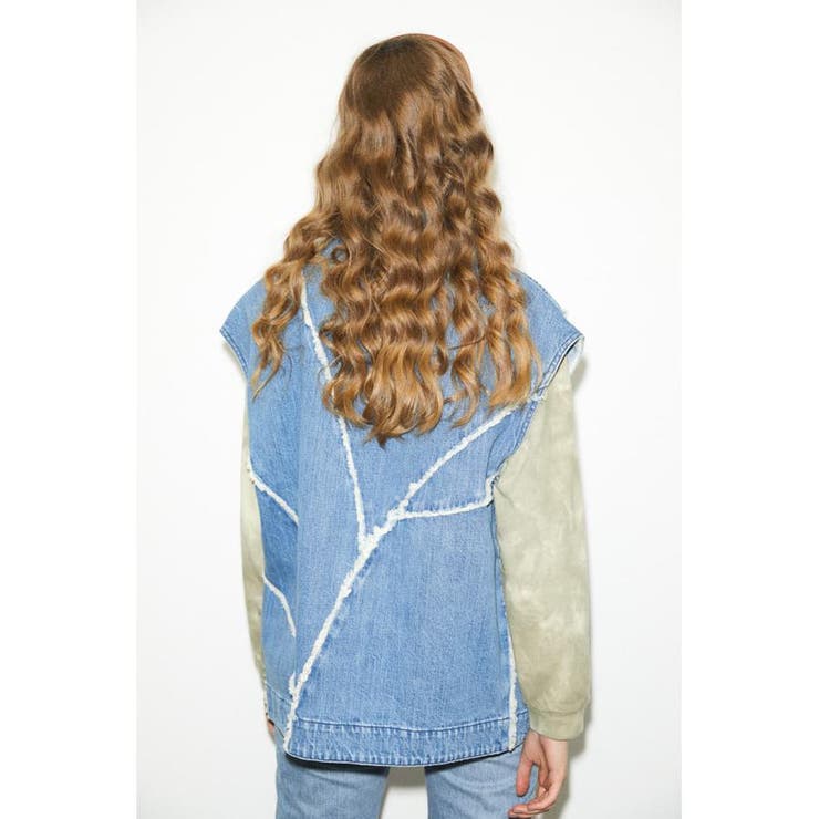 PATCHWORK BIG DENIM ベスト moussy デニムベスト MOUSSY PATCHWORK BIG DENIM ベスト BLU -ファッション通販
