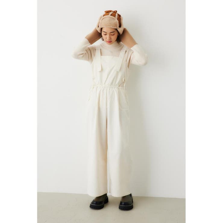 O/WHT1 | サイドカットシャーリングサロペットパンツ | RODEO CROWNS WIDE BOWL