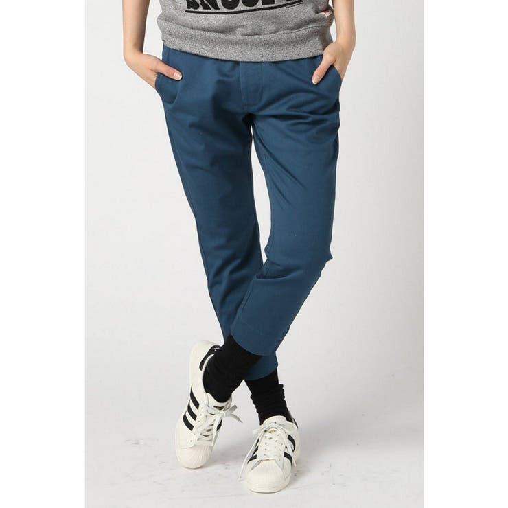 journal standard luxe 綿麻 テーパードパンツ 青 journal standard