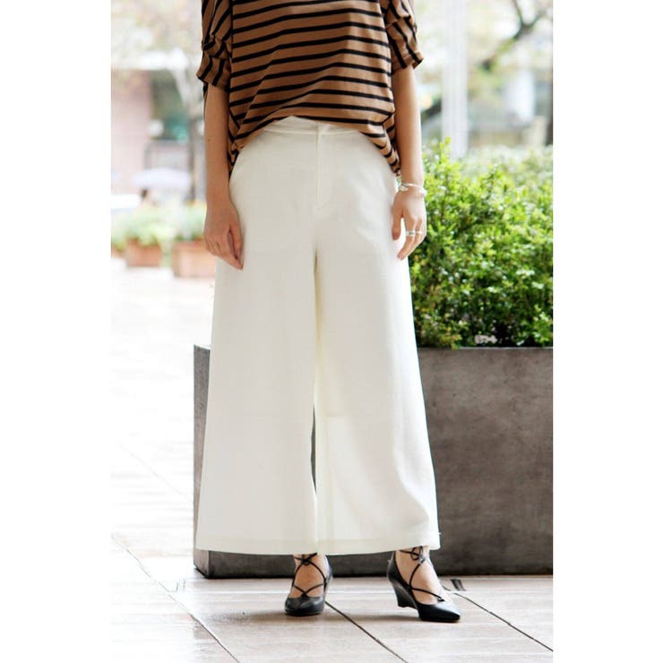 新品Spick & Span ホワイト34ハイウェスト ワイドパンツ ≪追加3WEB