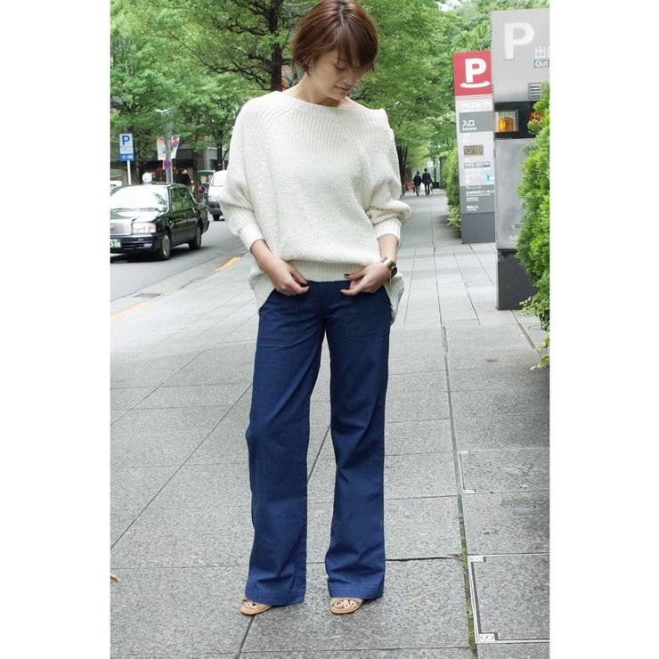 Deuxieme Classe＞ ☆サテンデニムバギーパンツ◇[品番