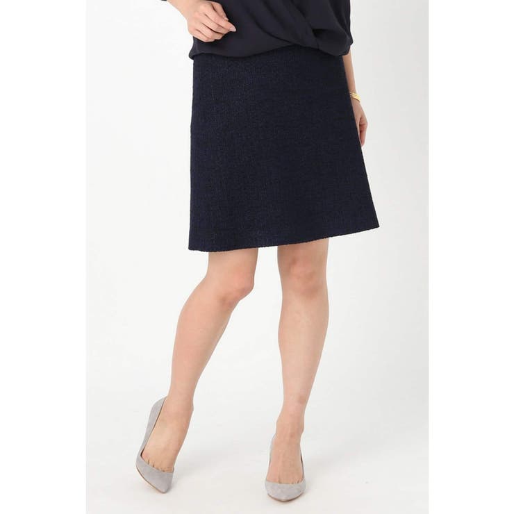 ネイビー | ＜Spick and Span＞ フリンジ ツイードスカート◆ | B.C STOCK